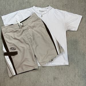 Brown Vintage Gotcha Baggy Surf Board Shorts